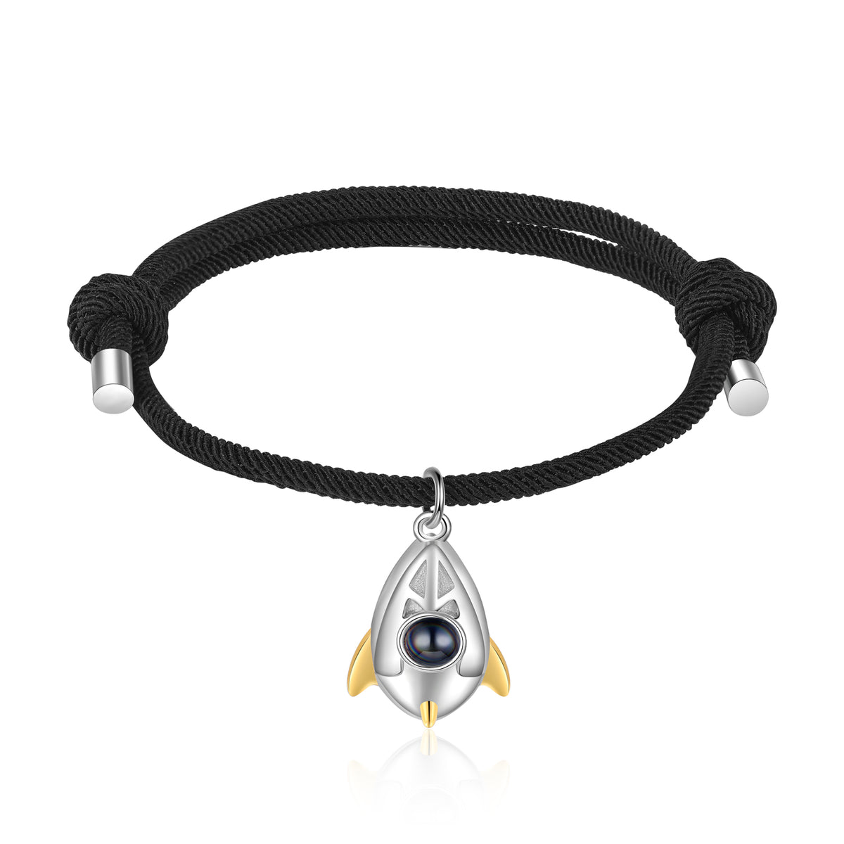 Rocket and Astronaut Photo Projection Couple Bracelets