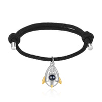 Rocket and Astronaut Photo Projection Couple Bracelets