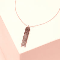 Fingerprint and Name Vertical Bar Pendant