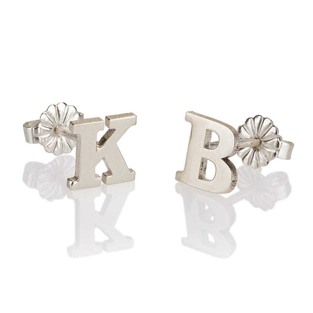 Initial Letter Stud Earrings
