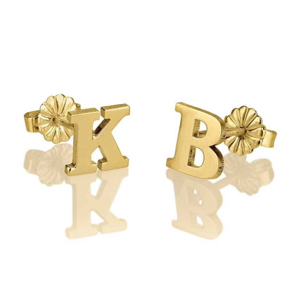 Initial Letter Stud Earrings