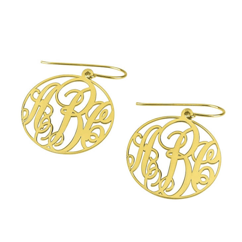 Sterling Silver Monogram Drop Earrings