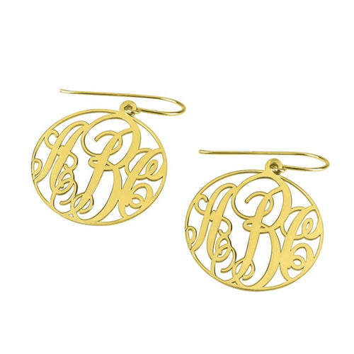 Sterling Silver Monogram Drop Earrings