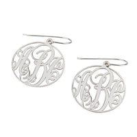 Sterling Silver Monogram Drop Earrings