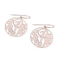 Sterling Silver Monogram Drop Earrings