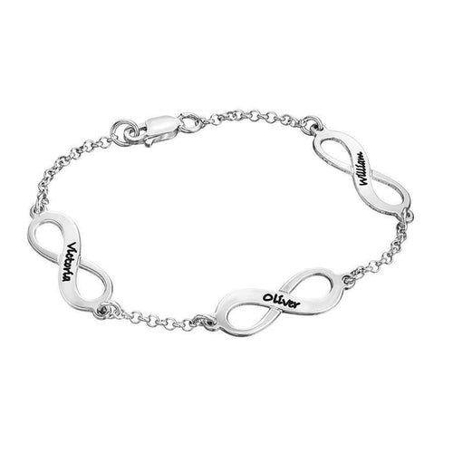 Triple Infinity Name Link Bracelet