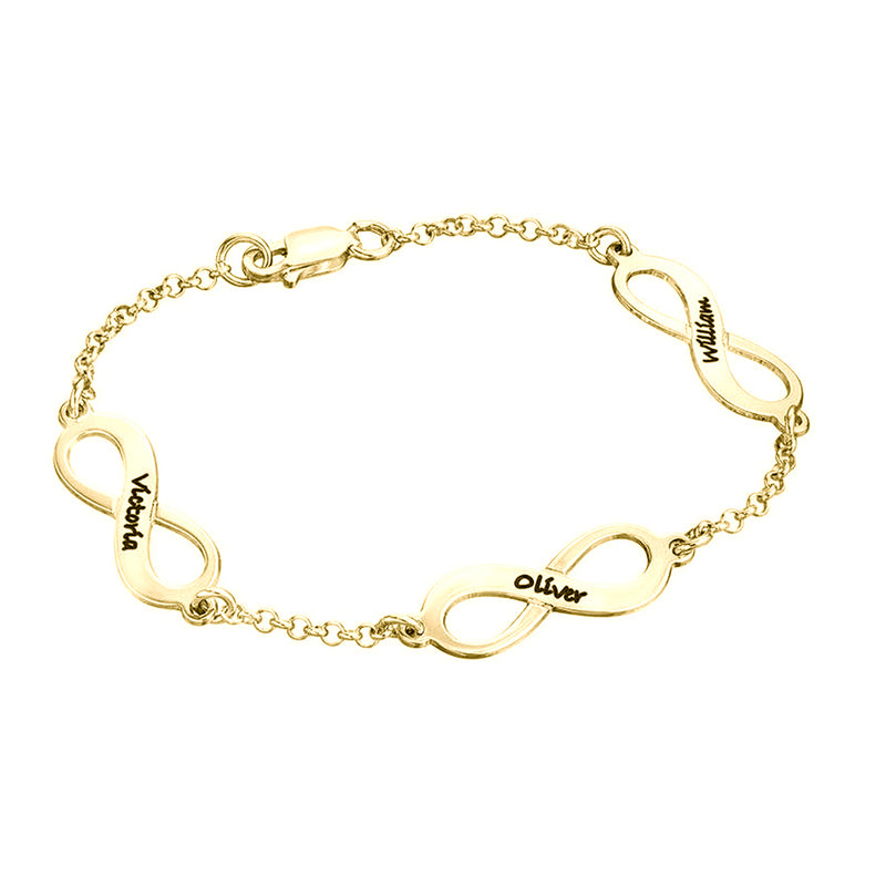 Triple Infinity Name Link Bracelet