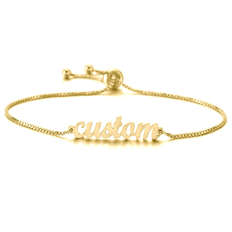 Adjustable Slider Name Bracelet in Sterling Silver