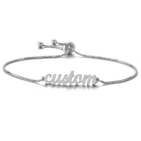 Adjustable Slider Name Bracelet in Sterling Silver