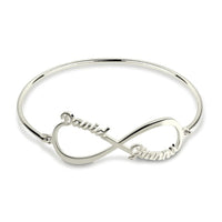 Two Name Infinity Bangle in Sterling Silver