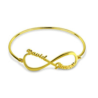 Two Name Infinity Bangle in Sterling Silver