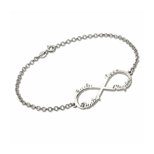 Personalized Sterling Silver Infinity Bracelet