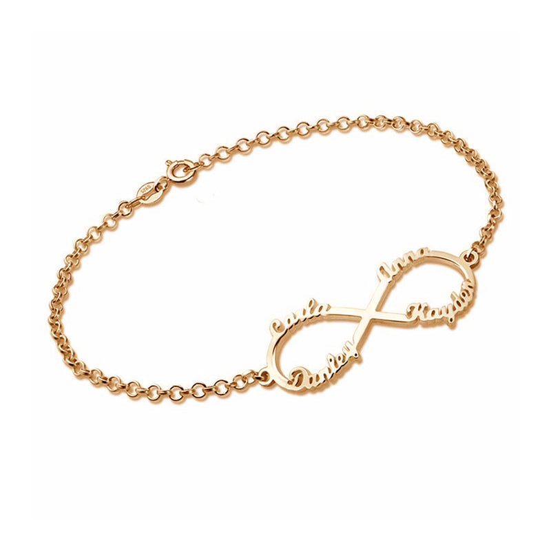 Personalized Sterling Silver Infinity Bracelet