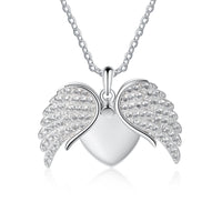 Personalized Angel Wing Heart Name Necklace