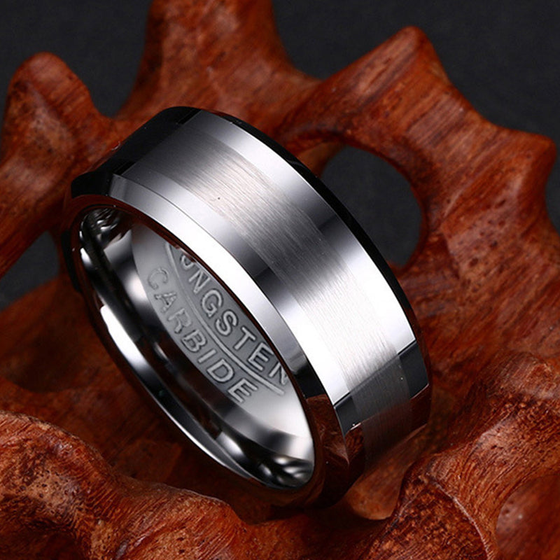 Men's Engraved Tungsten Steel Band Ring