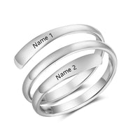 Engraved Two Name Wrap Ring