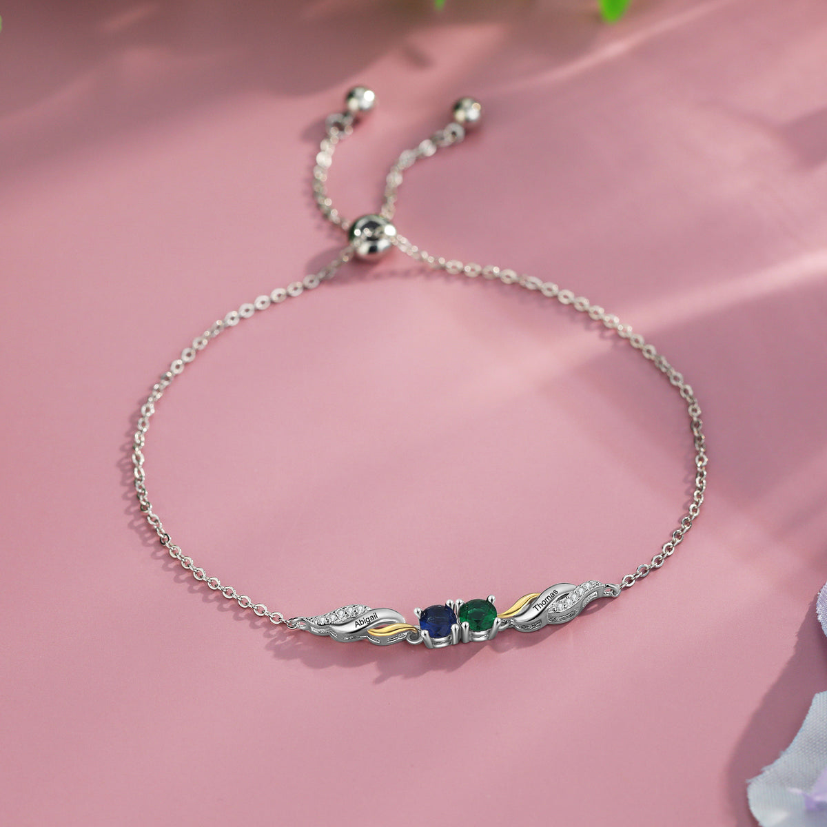 Wave Birthstone Chain Bracelet