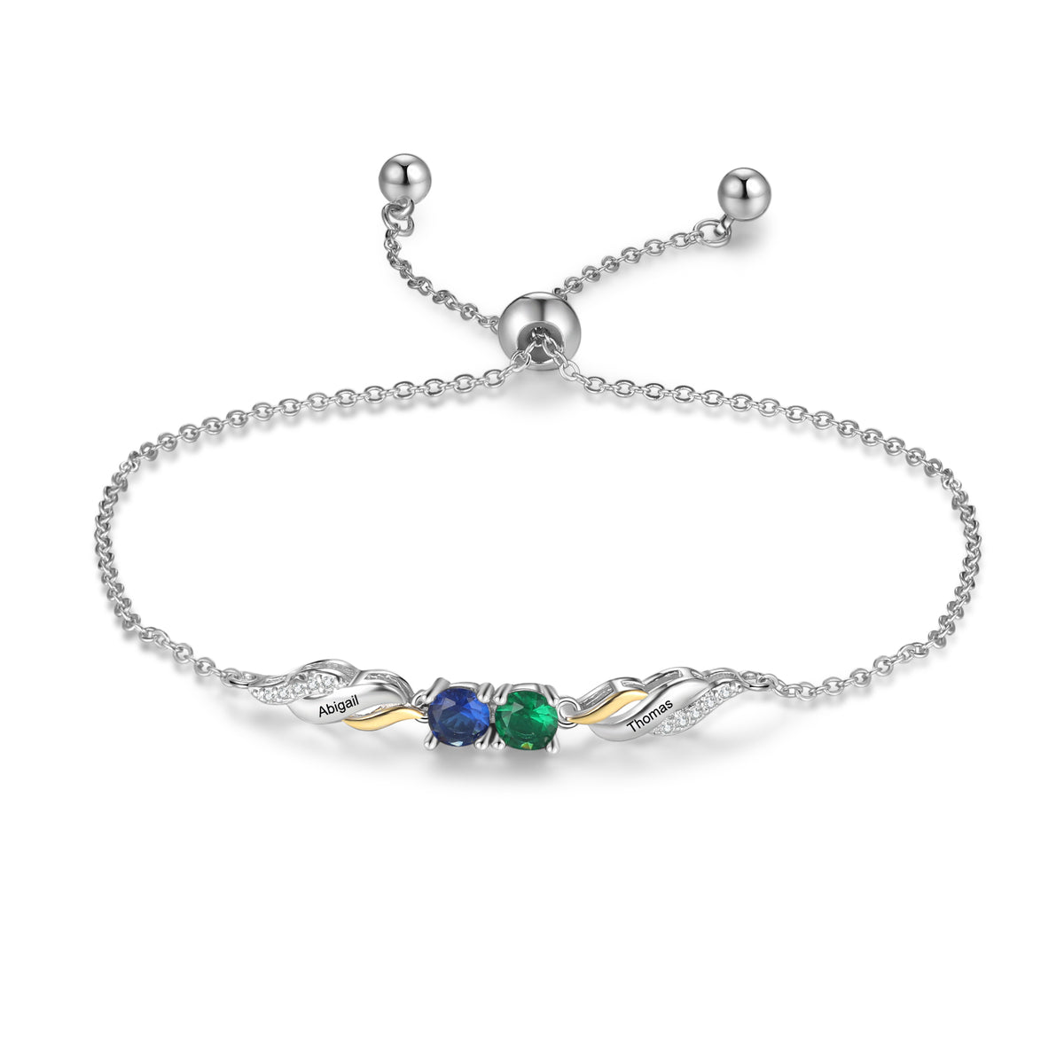 Wave Birthstone Chain Bracelet