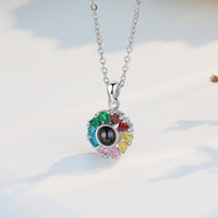 Rainbow Flower Photo Projection Necklace