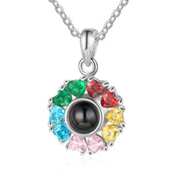 Rainbow Flower Photo Projection Necklace