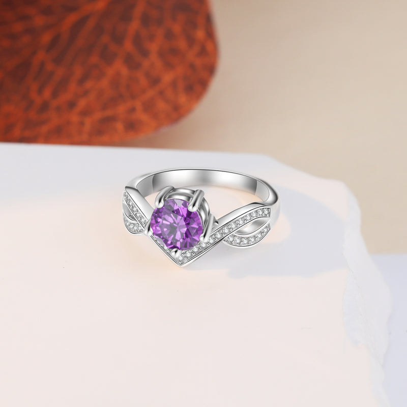 Infinity Twist Birthstone Ring