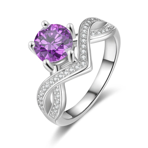 Infinity Twist Birthstone Ring