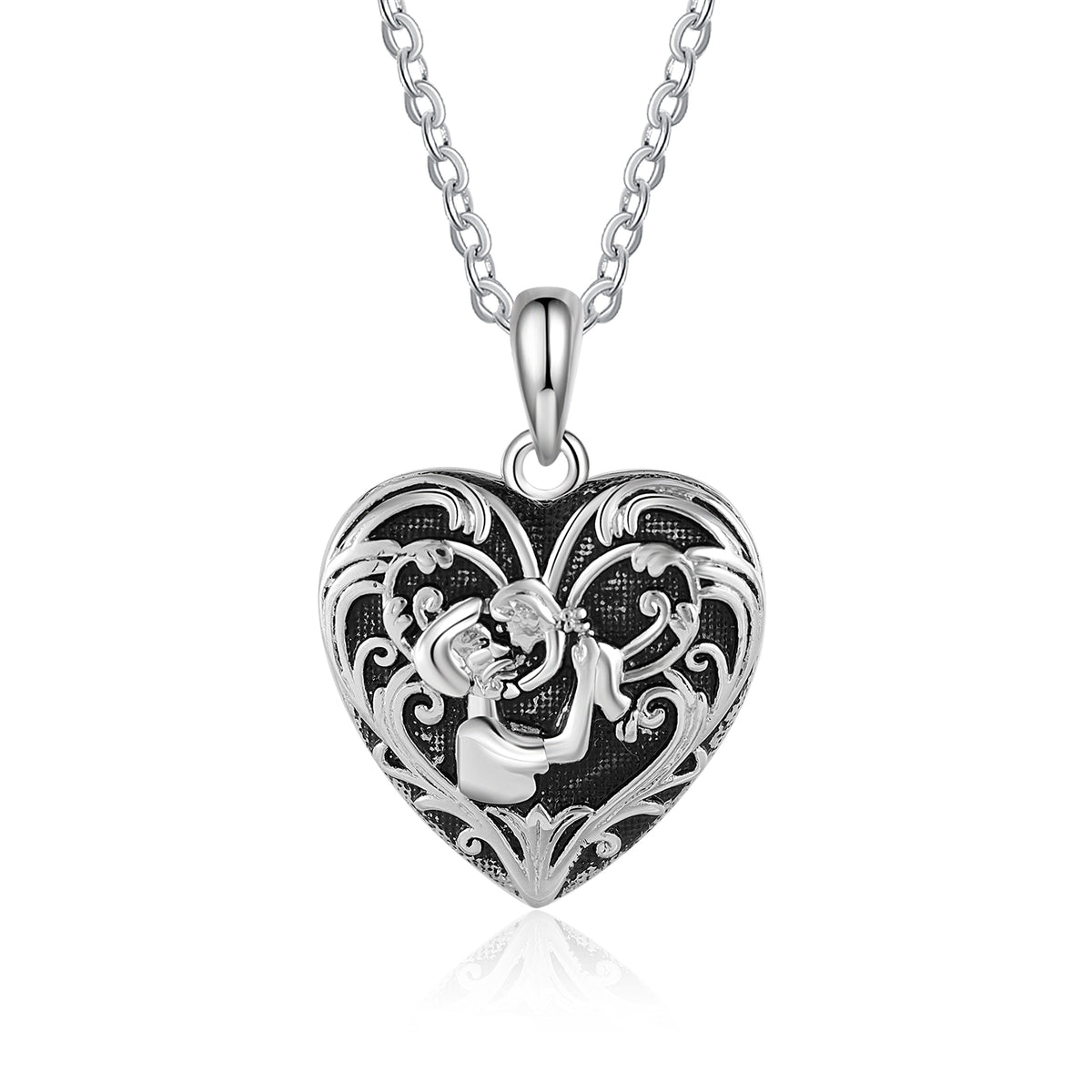 Father and Child Heart Photo Locket Necklace