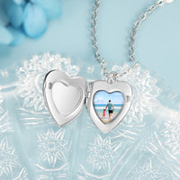 Father and Child Heart Photo Locket Necklace