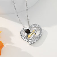 Mother and Child Heart Photo Projection Necklace