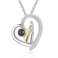 Mother and Child Heart Photo Projection Necklace