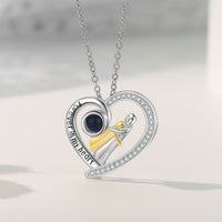 Mother and Child Heart Photo Projection Necklace