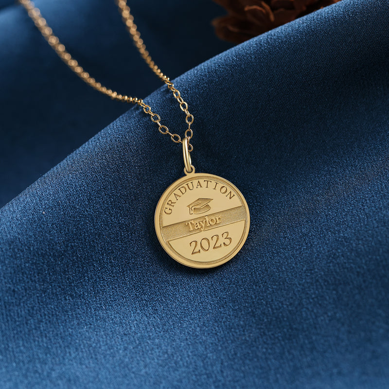 Graduation Coin Name Necklace