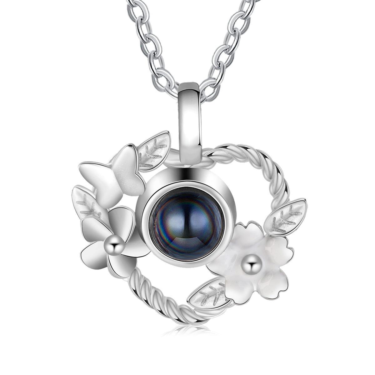 Floral Heart Photo Projection Necklace