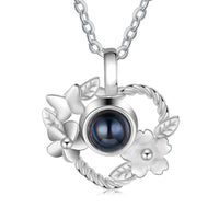 Floral Heart Photo Projection Necklace
