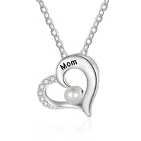 Stacked Hearts Pearl Name Necklace