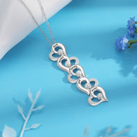 Stacked Hearts Pearl Name Necklace