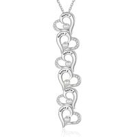 Stacked Hearts Pearl Name Necklace