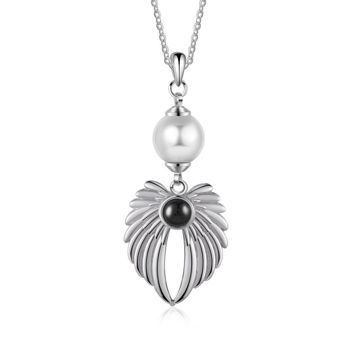 Angel Wings Pearl Photo Projection Necklace