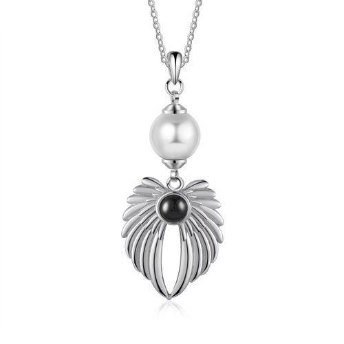 Angel Wings Pearl Photo Projection Necklace
