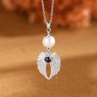 Angel Wings Pearl Photo Projection Necklace