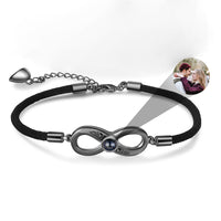 Infinity Photo Projection Couple Bracelet