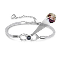 Infinity Photo Projection Couple Bracelet