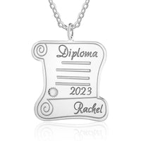 Graduation Diploma Scroll Name Necklace