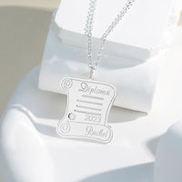 Graduation Diploma Scroll Name Necklace