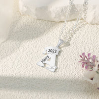 Initial Letter Graduation Cap Name Necklace