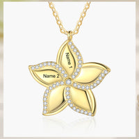 Star Flower Name Necklace, 1 to 5 Names