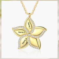 Star Flower Name Necklace, 1 to 5 Names