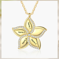 Star Flower Name Necklace, 1 to 5 Names