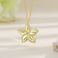 Star Flower Name Necklace, 1 to 5 Names