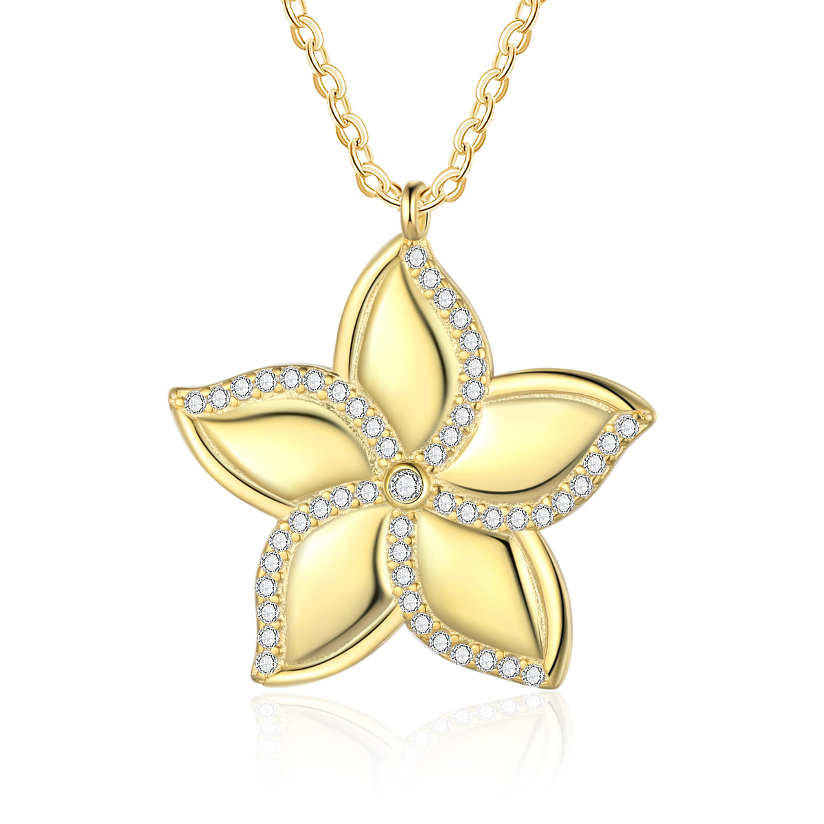 Star Flower Name Necklace, 1 to 5 Names